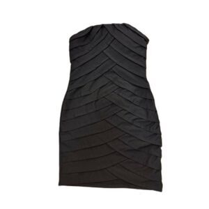 Forever 21 Black Strapless Bodycon Pleated Tier Minidress - Sz. Medium - LBD
